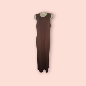 Quince Chocolate Brown Sleeveless Midi Tank Dress